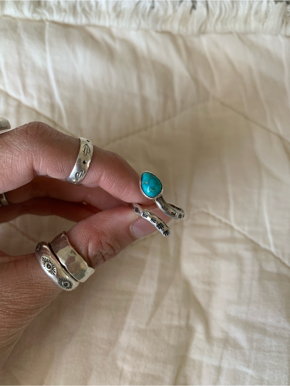 Turquoise adjustable snake ring